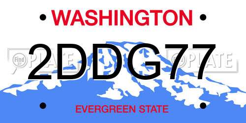 2DDG77 Washington License Plate