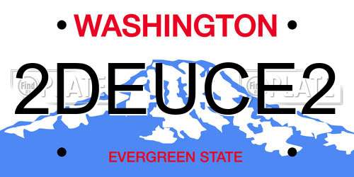 2DEUCE2 Washington License Plate