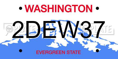 2DEW37 Washington License Plate
