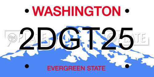 2DGT25 Washington License Plate