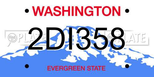 2DI358 Washington License Plate