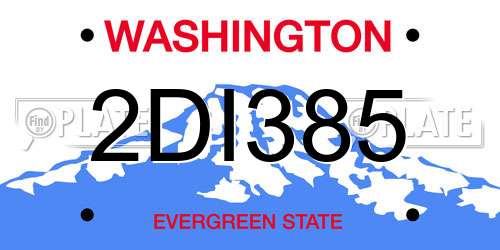 2DI385 Washington License Plate