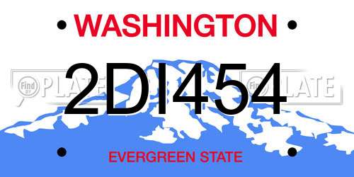 2DI454 Washington License Plate