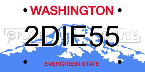 2DIE55 Washington License Plate