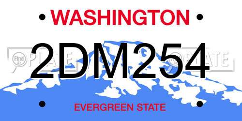 2DM254 Washington License Plate