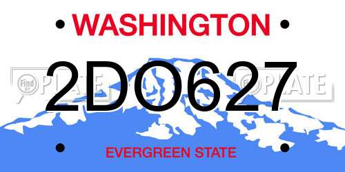 2DO627 Washington License Plate