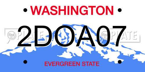 2DOA07 Washington License Plate