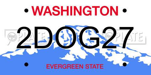 2DOG27 Washington License Plate