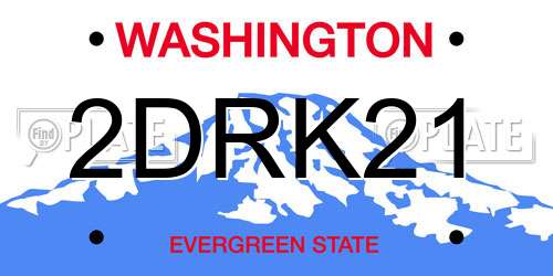 2DRK21 Washington License Plate
