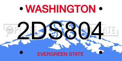 2DS804 Washington License Plate