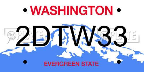 2DTW33 Washington License Plate
