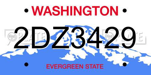 2DZ3429 Washington License Plate