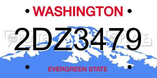 2DZ3479 Washington License Plate