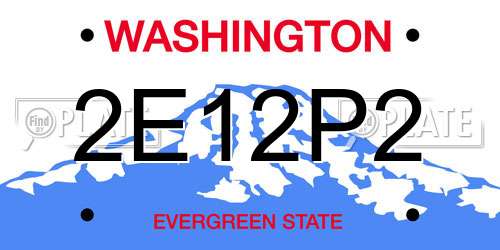 2E12P2 Washington License Plate