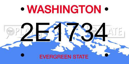 2E1734 Washington License Plate