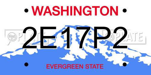 2E17P2 Washington License Plate