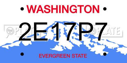 2E17P7 Washington License Plate