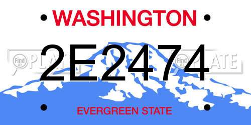 2E2474 Washington License Plate