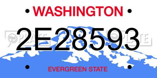 2E28593 Washington License Plate
