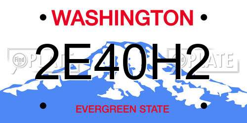 2E40H2 Washington License Plate
