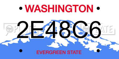 2E48C6 Washington License Plate