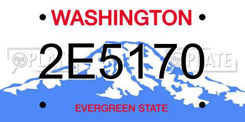 2E5170 Washington License Plate