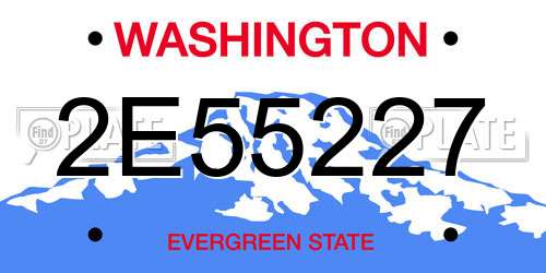 2E55227 Washington License Plate