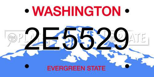 2E5529 Washington License Plate