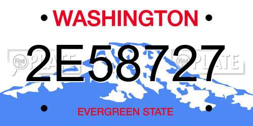 2E58727 Washington License Plate
