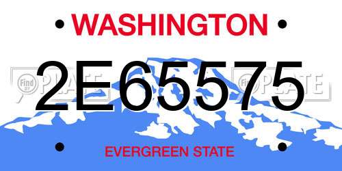 2E65575 Washington License Plate