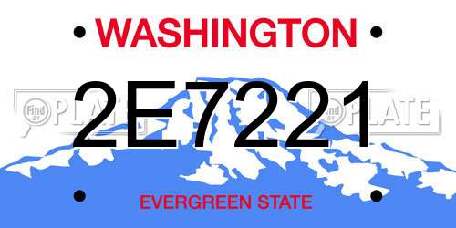 2E7221 Washington License Plate