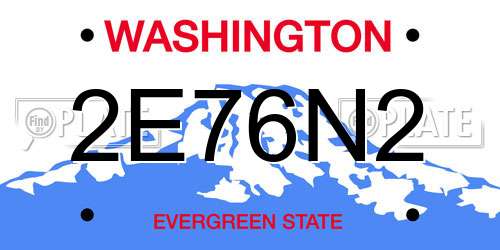 2E76N2 Washington License Plate
