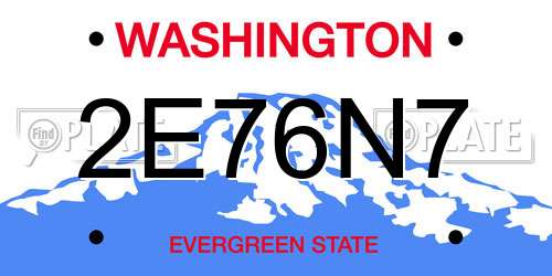 2E76N7 Washington License Plate