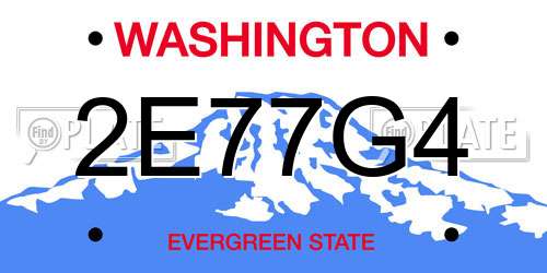 2E77G4 Washington License Plate