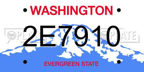 2E7910 Washington License Plate