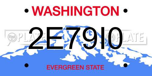 2E79I0 Washington License Plate
