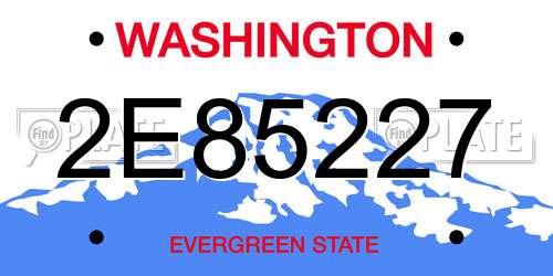 2E85227 Washington License Plate