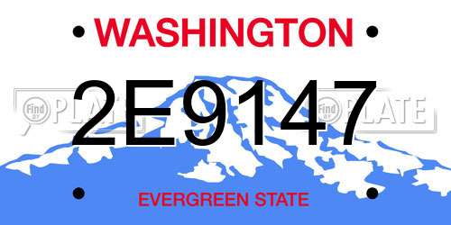 2E9147 Washington License Plate