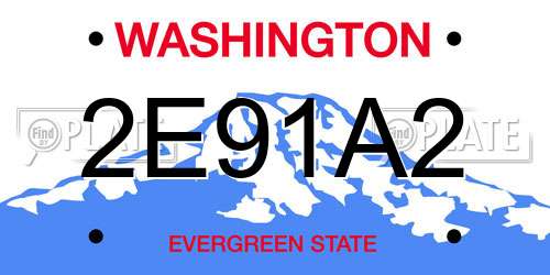 2E91A2 Washington License Plate