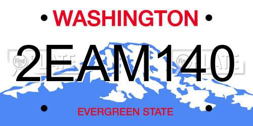 2EAM140 Washington License Plate