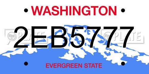 2EB5777 Washington License Plate
