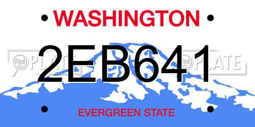 2EB641 Washington License Plate