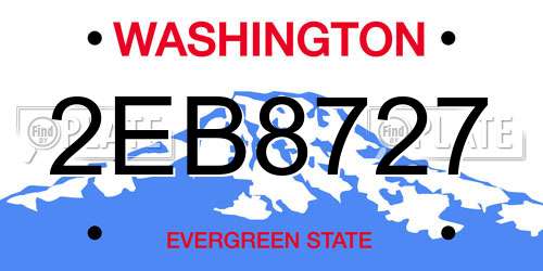 2EB8727 Washington License Plate