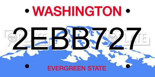 2EBB727 Washington License Plate