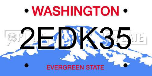2EDK35 Washington License Plate