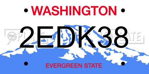 2EDK38 Washington License Plate