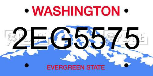 2EG5575 Washington License Plate