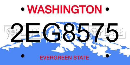 2EG8575 Washington License Plate