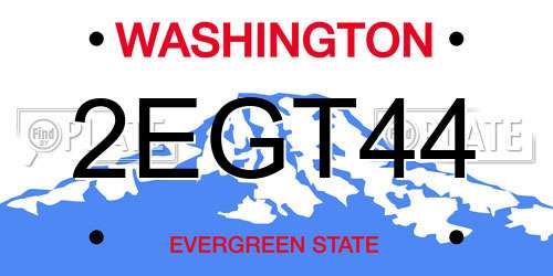 2EGT44 Washington License Plate