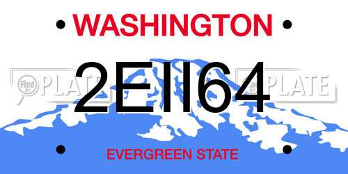 2EII64 Washington License Plate